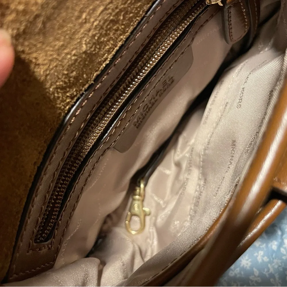 Michael Kors Jamie Medium Suede Saddle Bag - Picture 10 of 14